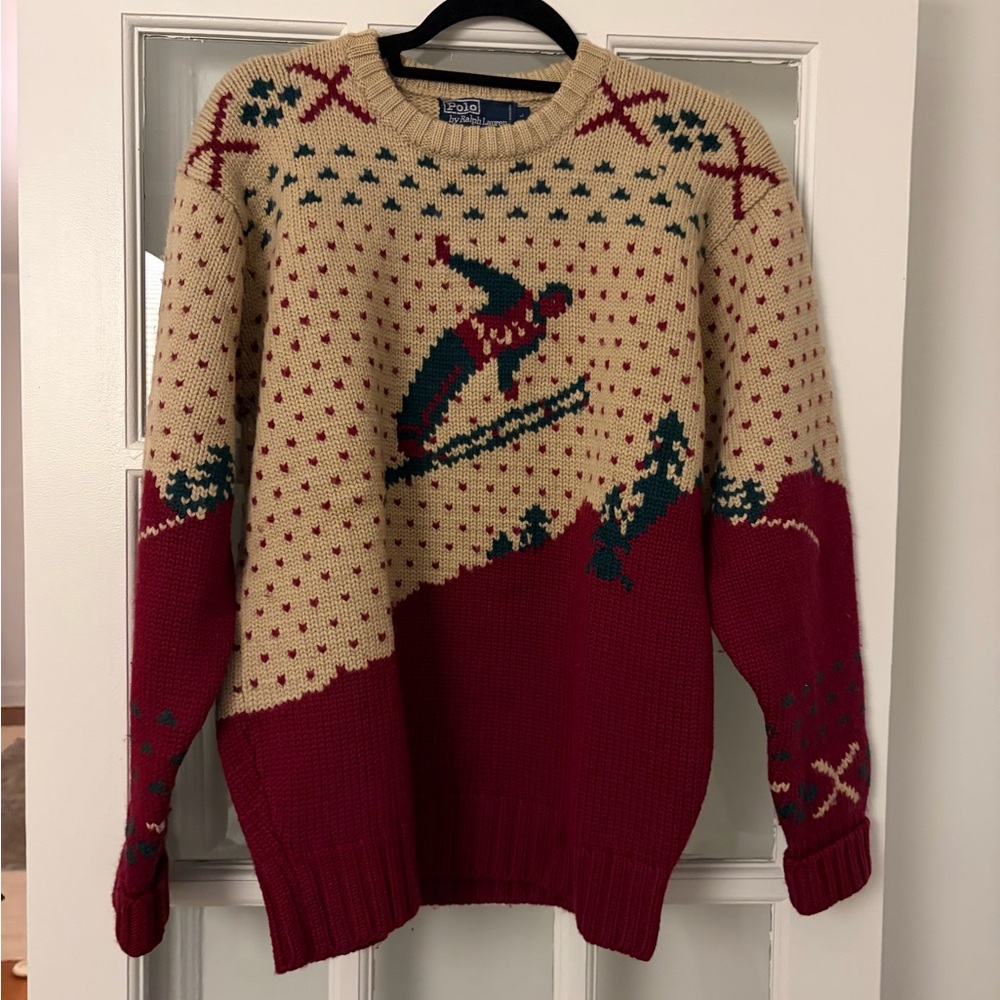 Vintage Ralph Lauren Sweater - Red and Cream